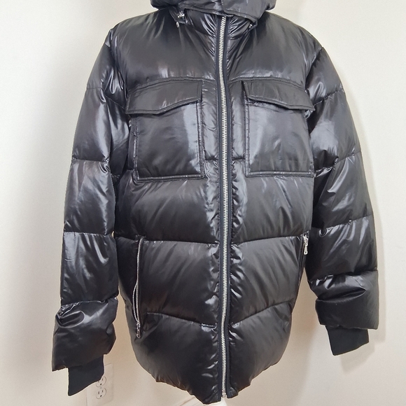 The Very Warm Hooded Down Filled Winter Coat in Black Size Large - Picture 6 of 11